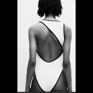 Zara piped asymmetric bodysuit